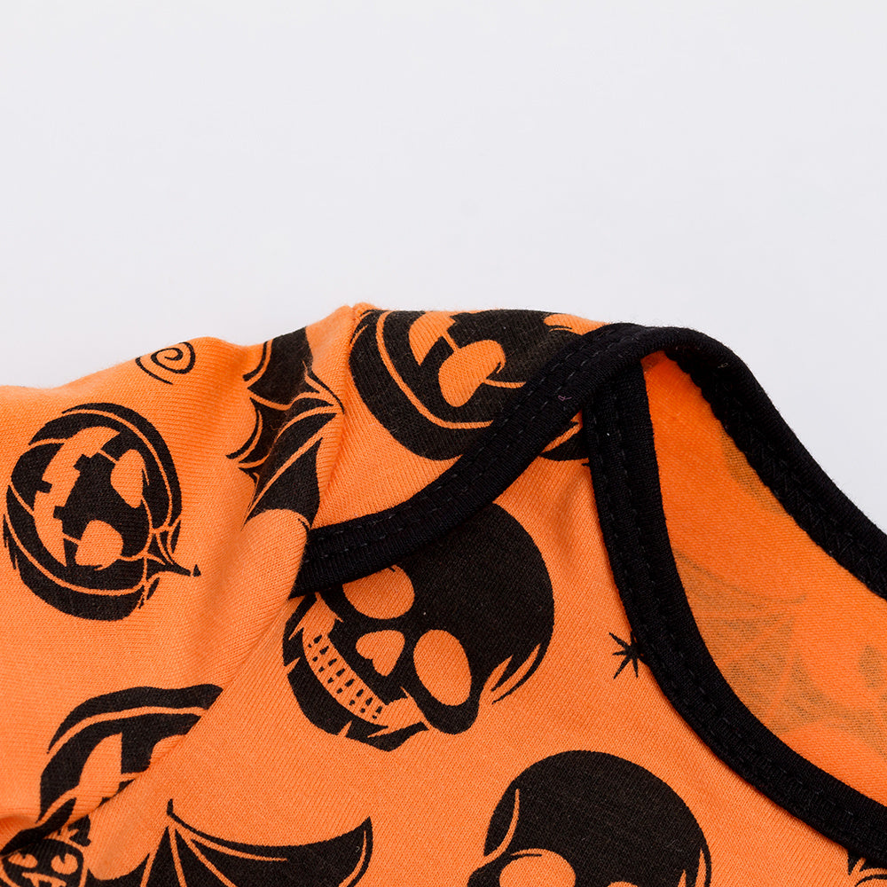 Halloween(skull, bat, pumpkin) Romper