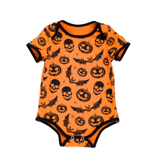 Halloween(skull, bat, pumpkin) Romper