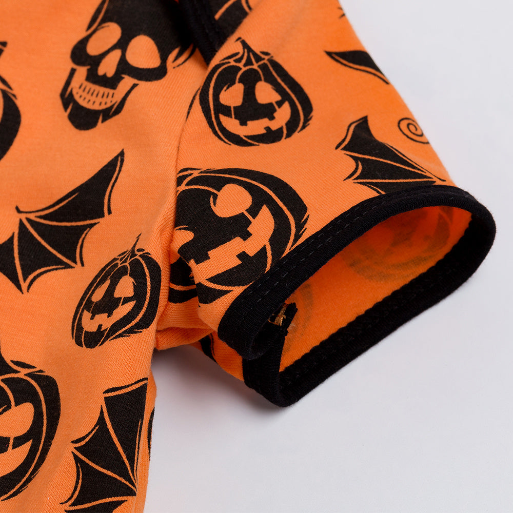 Halloween(skull, bat, pumpkin) Romper