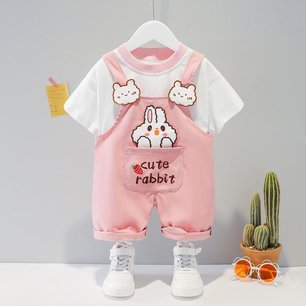 Cartoon Short-sleeved Overalls - Mini Made Boutique