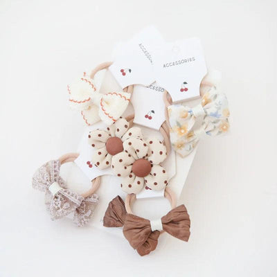 Girls Bows Elastic Band - Mini Made Boutique