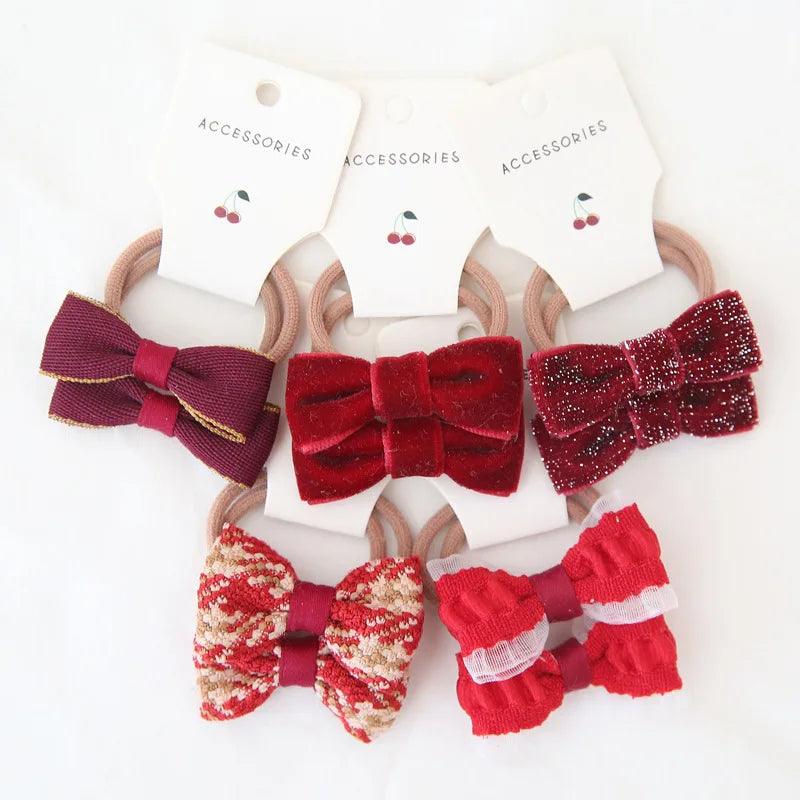 Girls Bows Elastic Band - Mini Made Boutique