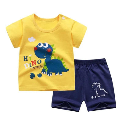 Cartoon Printed 2 PCS T-shirt+Shorts Set - Mini Made Boutique