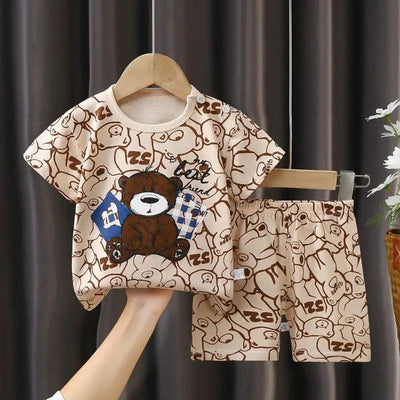 Cartoon Printed 2 PCS T-shirt+Shorts Set - Mini Made Boutique